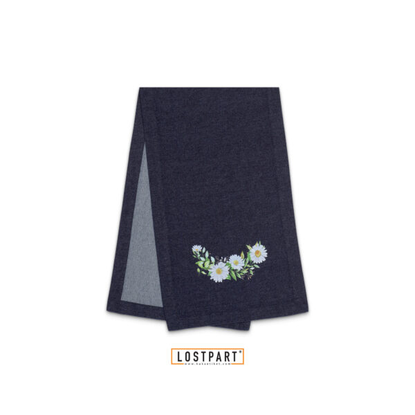 104-Papatya Desenli Runner Lacivert