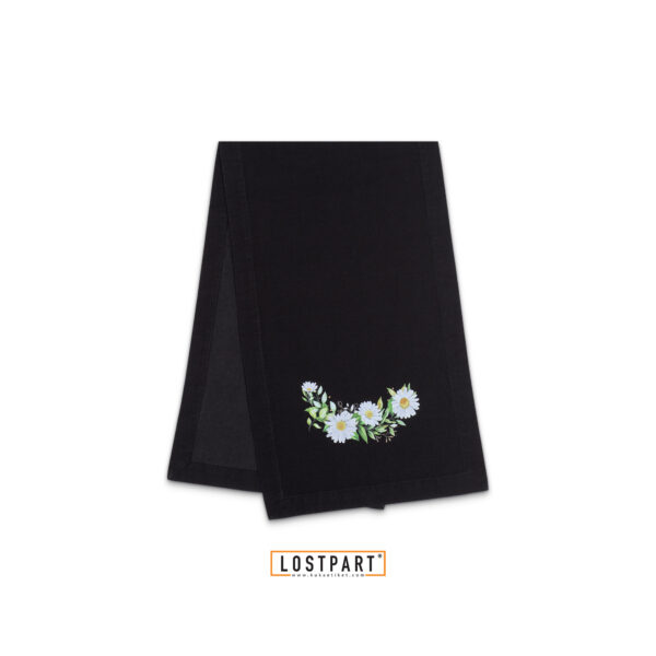 103-Papatya Desenli Runner Siyah