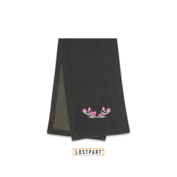106-Lale Desenli Runner - Siyah